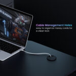 BRATECK gaming γραφείο GMD14-1 με RGB φωτισμό, 120x60x75cm, μαύρο - Image 6