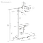 BRATECK βάση τηλεόρασης δαπέδου FS54-22T-02W, 17-43", έως 15kg, με ράφι & ροδάκια, μαύρη - Image 6