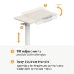BRATECK γραφείο FMT02-03 με ρυθμιζόμενο ύψος & κλίση, 710x400x710~1060mm, λευκό - Image 4