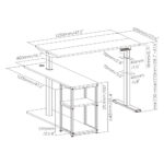 BRATECK ηλεκτρικό γραφείο S08-22DL-2, ρυθμιζόμενο ύψος, 136x120cm, μαύρο - Image 6