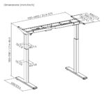 BRATECK σκελετός ηλεκτρικού γραφείου M12-22D, 95~145x60x70~118cm, μαύρο - Image 6