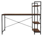 HOME USE γραφείο HUH-0249 με ραφιέρα, 120x60x122cm, καφέ/μαύρο - Image 5