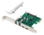 POWERTECH κάρτα επέκτασης PCIe σε 2x USB & 2x USB-C ST632