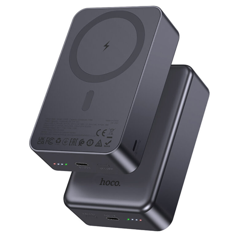 Power Bank Hoco J160B 20000mAh PD20W QC3.0 1xUSB-C με Ασύρματη Φόρτιση 15W και LED Ένδειξη Μπαταρίας Μαύρο