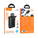 Power Bank Hoco J162 Full Power 10000mAh PD20W+22.5W QC με Θύρες USB+USB-C Ενσωματωμένα Καλώδια USB+Lighting και LED Ένδειξη Μπαταρίας Μαύρο - Image 2