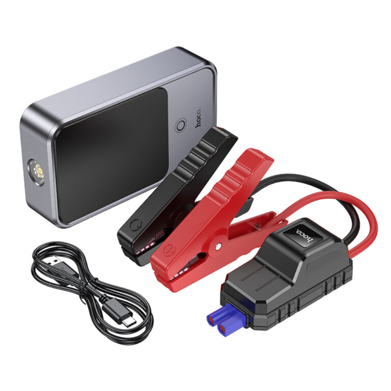 Power Bank Hoco QS7 Source 10000mAh PD18W QC με 2xUSB-A 1xUSB-C LED Ένδειξη Μπαταρίας και Προσάρτημα Εκκίνησης Αυτοκινήτου 800A Ασημί