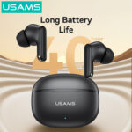USAMS earphones με θήκη φόρτισης E05, True Wireless, BT 6.0, μαύρα - Image 5