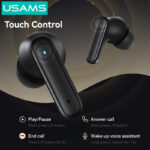 USAMS earphones με θήκη φόρτισης E05, True Wireless, BT 6.0, μαύρα - Image 6
