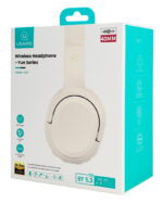 USAMS headphones YG23, ασύρματα & ενσύρματα, Φ40mm, 300mAh, μπεζ - Image 6