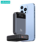 USAMS power bank CD221 με οθόνη, 2x θύρες εξόδου, 10000mAh, PPS 33W, γκρι - Image 6
