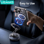 USAMS βάση smartphone αυτοκινήτου ZJ084 για ταμπλό, μαγνητική, μαύρη - Image 4