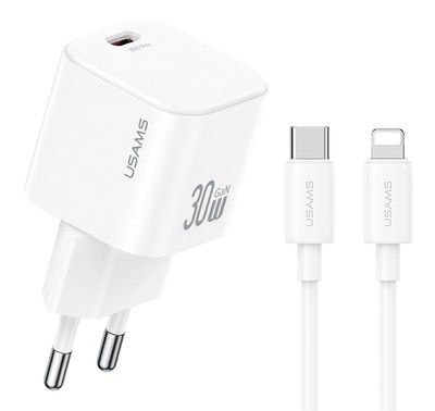 USAMS φορτιστής τοίχου CC262 με καλώδιο Lightning