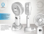 BRUNO φορητός ανεμιστήρας χειρός επαναφορτιζόμενος BRN-0236, με βάση, λευκός-γκρι - Image 4