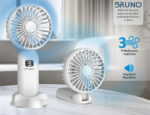BRUNO φορητός ανεμιστήρας χειρός επαναφορτιζόμενος BRN-0236, με βάση, λευκός-γκρι - Image 5