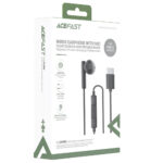Hands Free Acefast L9 Μονό Ακουστικό USB-C με HD Μικρόφωνο Συμβατά με Όλες τις Συσκευές USB-C Μαύρα 1.2m - Image 2