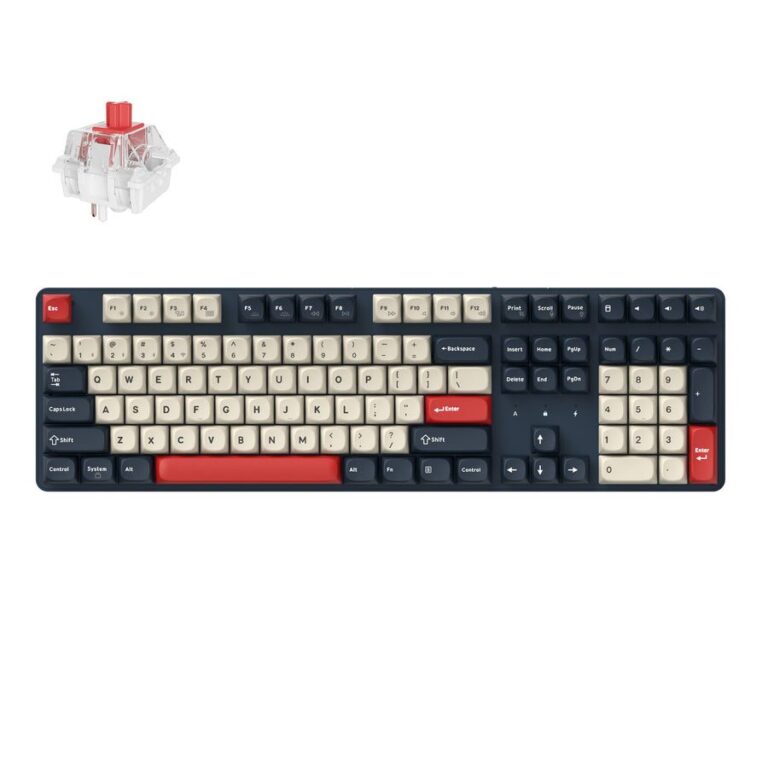 Keychron J5 (KJ5-H1Z) QMK Wireless Mechanical Keyboard Red Switch Hot-Swap RGB 100% US Dark Blue