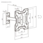 POWERTECH επιτοίχια βάση τηλεόρασης PT-1555, 23-43", έως 30kg, full motion - Image 6