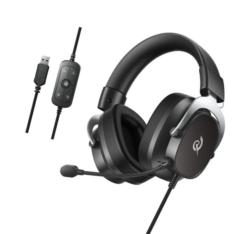 QCY Heroad VT200 Pro 7.1 Black USB PlayStation & PC Gaming Headset 53mm Metal Headband PS4/PS5/PC
