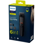 Trimmer Επαναφορτιζόμενο Philips MG3710/15 Multigroom Series 3000 6 σε 1 για Πρόσωπο με Εξάρτημα για τη Μύτη και 4 Κεφαλές Διαφορετικού Μήκους Μαύρο - Image 2