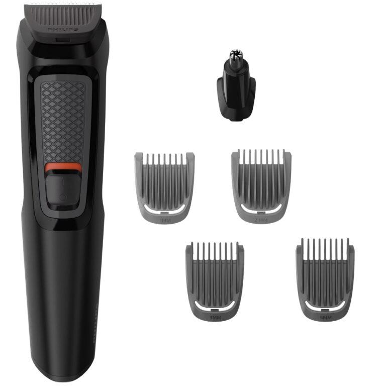 Trimmer Επαναφορτιζόμενο Philips MG3710/15 Multigroom Series 3000 6 σε 1 για Πρόσωπο με Εξάρτημα για τη Μύτη και 4 Κεφαλές Διαφορετικού Μήκους Μαύρο