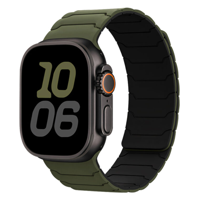 Watchband Hoco WA39 Flex Series 38/40/41/42mm Silicon Strap για Apple Watch series 1/2/3/4/5/6/7/8/9/SE/SE2 Χακί με Μαύρο