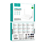 Wifi Router Mini Hoco HI36 Wifi4 300Mbps 2.4GHz 2x5dBi Λευκό - Image 2