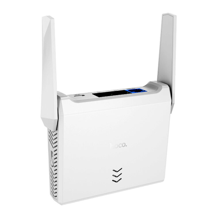 Wifi Router Mini Hoco HI36 Wifi4 300Mbps 2.4GHz 2x5dBi Λευκό