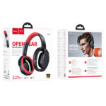 Wireless Ακουστικά Stereo Hoco W67 Rhyme Open Ear v5.4 300mAh 32hr Χρήσης με Μικρόφωνο Μαύρα Κόκκινα - Image 2