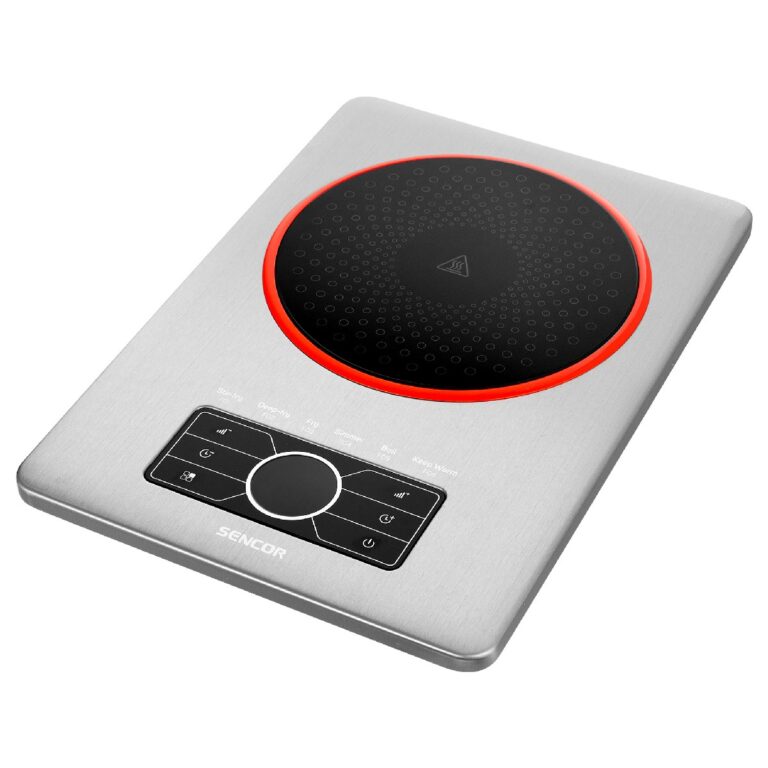 Φορητή Κεραμική Εστία Sencor SCP 5010SS Μονή 1500W 19cm με Λειτουργίες Stir-Fry Deep-Fry Fry Simmer Boil Keep Warm Ασημί