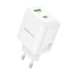 Φορτιστής Ταξιδίου Borofone BN30 Cargador GaN με 1xUSB-C PD45W και 1xUSB-A QC PD18W Λευκός - Image 3