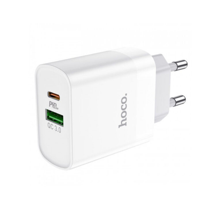 Φορτιστής Ταξιδίου Hoco DC82 1xUSB-C PD20W 1xUSB-A 18W QC Λευκός