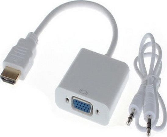 ADAPTER ANGA HDMI M --> VGA F + AUDIO WHITE
