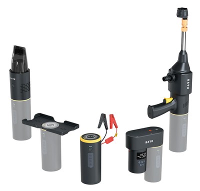 BAYU car kit με εκκινητή μπαταρίας/συμπιεστή αέρος/πιστόλι πλυσίματος/σκουπάκι αυτοκινήτου E-Pro C