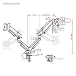 BRATECK βάση γραφείου για 2x οθόνες LDT114-C024, 17-35", έως 12kg - Image 5