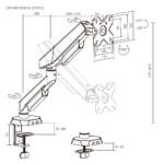 BRATECK βάση γραφείου οθόνης LDT114-C012, 17-40", έως 12kg - Image 4