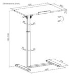 BRATECK γραφείο FMT02-10 με ρυθμιζόμενο ύψος & κλίση, ροδάκια, 700x415x740~1180mm, μαύρο/καφέ - Image 6