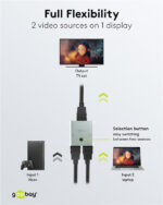 GOOBAY HDMI switch 77791, 2 σε 1, 8K/60Hz, γκρι - Image 5