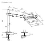 POWERTECH βάση γραφείου οθόνης ή laptop PT-1570, 17-32", έως 10kg - Image 5