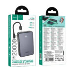 Power Bank Hoco J170A Starlight 20000mAh 1xUSB-A 22.5W 2xUSB-C PD20W Digital LED Ένδειξη Μπαταρίας και Braided Καλώδιο USB-C σε UB-C Μαύρο - Image 2