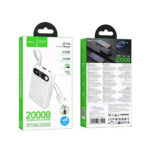 Power Bank Hoco J171A Edge 20000mAh 1xUSB-A 22.5W 1xUSB-C PD20W Digital LED Ένδειξη Μπαταρίας και Braided Καλώδιο USB-C και Lightning Λευκό - Image 2