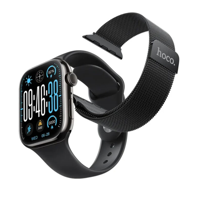 Smartwatch Hoco Y42 IP67 TFT Οθόνη 2.01" 200mAh v5.3 με Διάρκεια Μπαταρίας 5-7 Ημέρες Δυνατότητα Κλήσεων και Δεύτερο Λουράκι Μαύρο