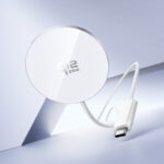 Ασύρματος Φορτιστής Hoco CW63 Pro 25W Qi2.2 Ultra-thin Aluminum Alloy για Κινητά και Ακουστικά με Braided Καλώδιο 1.2m Λευκός - Image 4