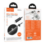 Ασύρματος Φορτιστής Hoco CW63 Pro 25W Qi2.2 Ultra-thin Aluminum Alloy για Κινητά και Ακουστικά με Braided Καλώδιο 1.2m Μαύρος - Image 2