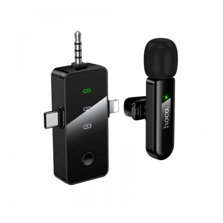 Μικρόφωνο Πέτου Ασύρματο Hoco L20B Fair Lavalier USB-C AUX Lightning 2.4Ghz Εμβέλεια 15m Digital Noise Cancellation ENC εως και 7 Ώρες Λειτουργίας
