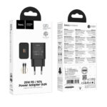 Φορτιστής Ταξιδίου Hoco N76 Star GaN 25W Fast Charge με 1xUSB-C και Καλώδιο USB-C σε USB-C Μαύρος - Image 2