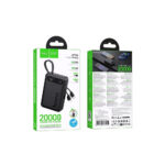 Power Bank Hoco J171A Edge 20000mAh 1xUSB-A 22.5W 1xUSB-C PD20W Digital LED Ένδειξη Μπαταρίας και Braided Καλώδιο USB-C και Lightning Μαύρο - Image 2