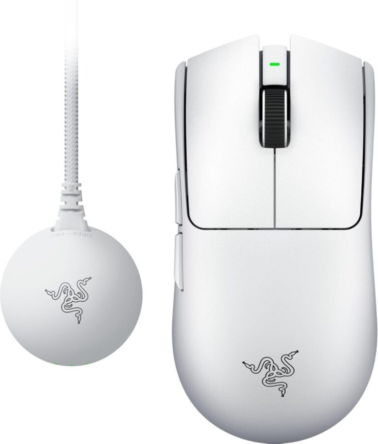 Razer VIPER V4 PRO White – Wireless Gaming Mouse – 50g – 8K Polling Rate – 50K DPI – 180h Battery