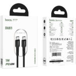 Καλώδιο Hoco. DU01 Novel USB-C σε USB-C Fast Charging 60W 3A Μαύρο 1m - Image 2