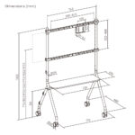 BRATECK βάση τηλεόρασης δαπέδου FS66-46F-01, 37-86", έως 80kg, με ράφι & ροδάκια - Image 4