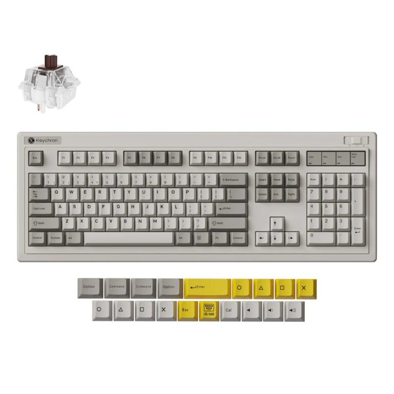 Keychron R6 (R6-M3) QMK Wireless Mechanical Keyboard Brown Switch Hot-Swap RGB 100% US Retro
